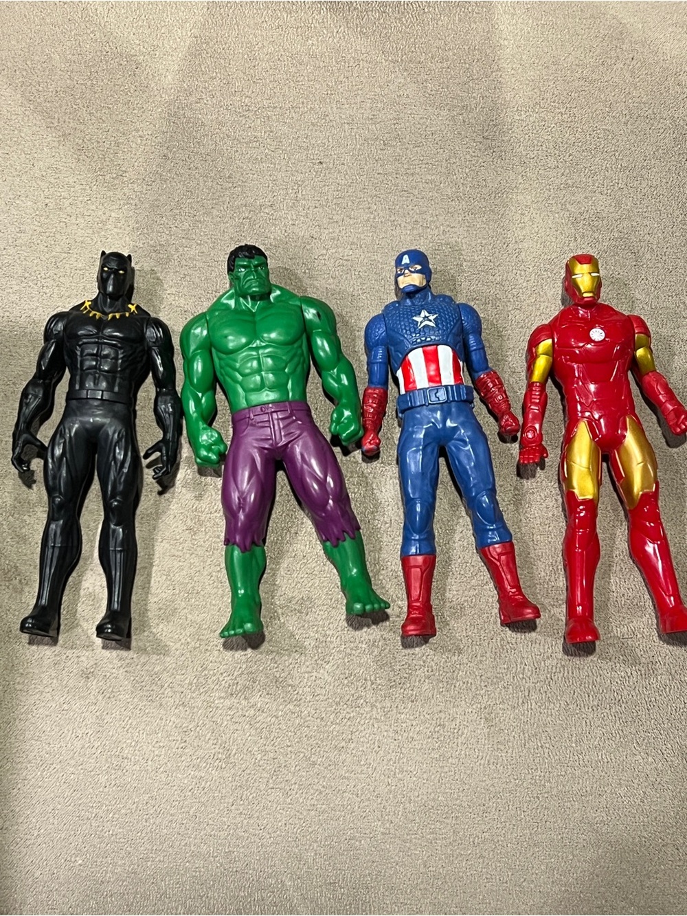 Marvel lot of 4 Black Panther & Hulk & Captain America &  Ironman 6” figure